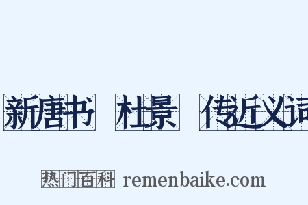 新唐书·杜景佺传近义词是什么意思的图片